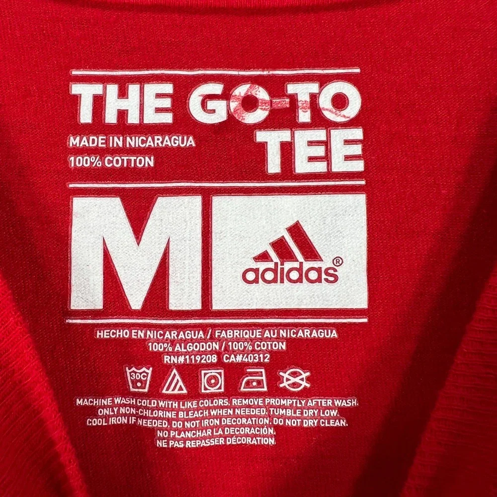Chicago Bulls Shirt Mens Medium Red Short Sleeve Adidas NBA Basketball Casual